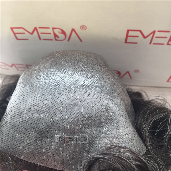 High quality remy human hair  piece super thin skin human hair with  grey hair men toupee YL259